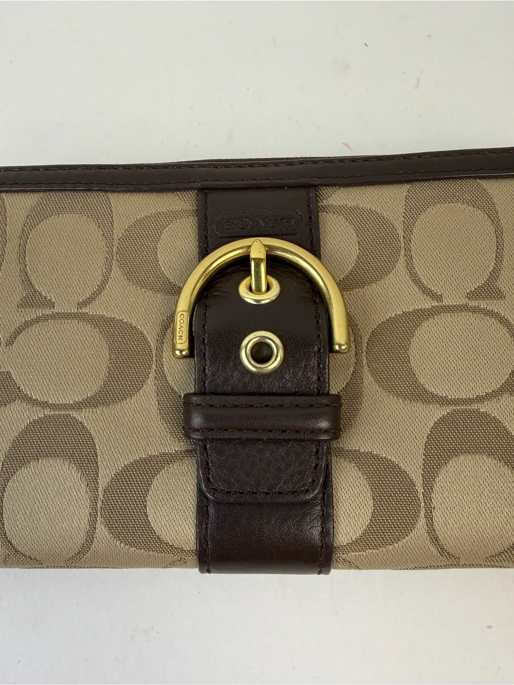 Coach 25294 Campbell Carryall Khaki Signature Brown Leather + Matching Wallet - Picture 10 of 14
